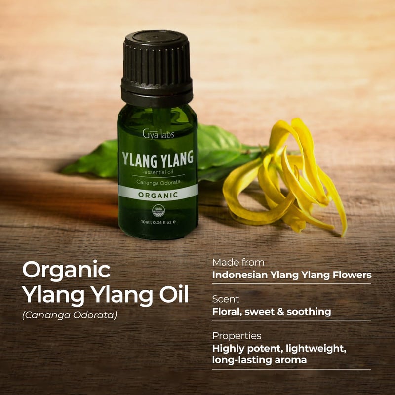Gya Labs Organic Ylang Ylang Essential Oil - 0.34 Fl Oz - for Skin, Hair, Diffuser, Aromatherapy, DIY Candle Making Scents - Image 3